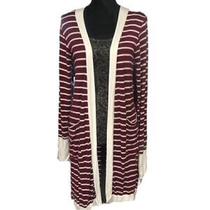 Stripe Midi Open Cardigan 